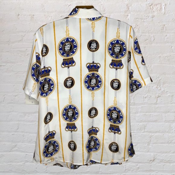 Christie & Jill Vintage Nautical Print Shirt - M - Picture 2 of 4